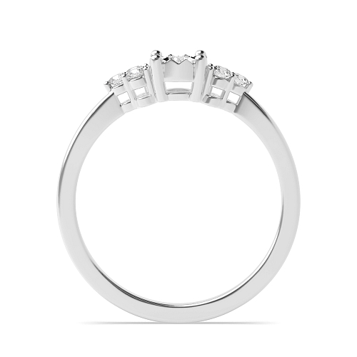 4 Prong Round Illusion low set Side Stone Engagement Ring