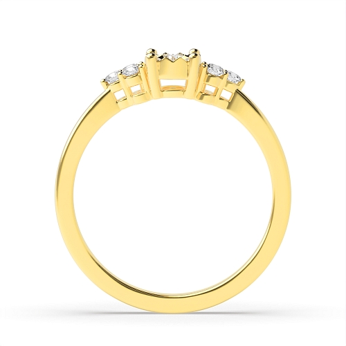 Round Yellow Gold low set Illusion Set Engagement Rings