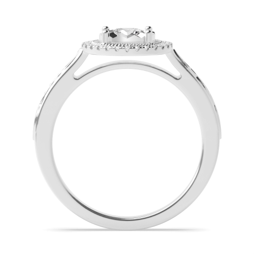 4 Prong Round Halo Engagement Ring