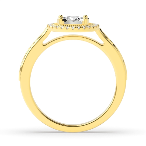 4 Prong Round Yellow Gold Timeless Illusion Set Engagement Rings