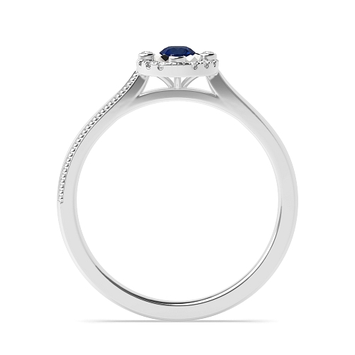 Round Radiant pulse Blue Sapphire Engagement Rings