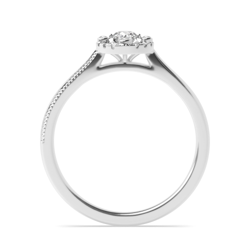 4 Prong Round Radiant Pulse Halo Engagement Ring