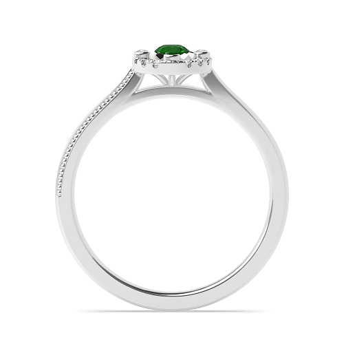Round Radiant pulse Emerald Engagement Rings
