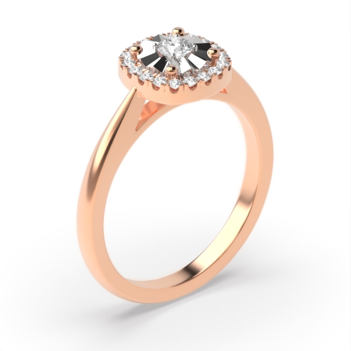 Buy Halo Style Illusion Set Engagement Ring (6.0Mm) - Abelini