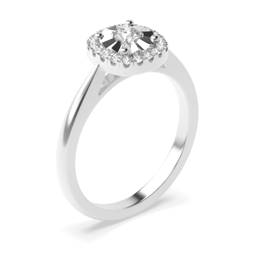 Buy Halo Style Illusion Set Engagement Ring (6.0Mm) - Abelini