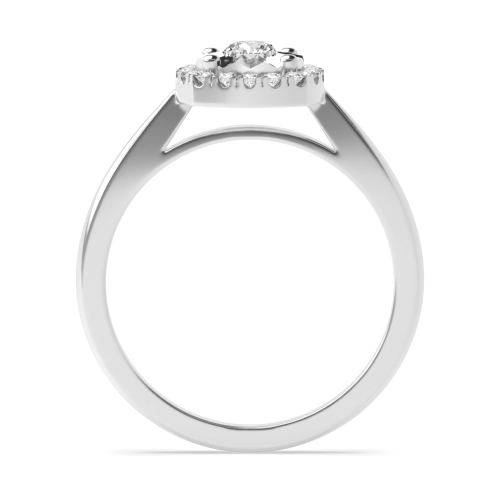 4 Prong Round Gleam Zenith Moissanite Halo Diamond Ring