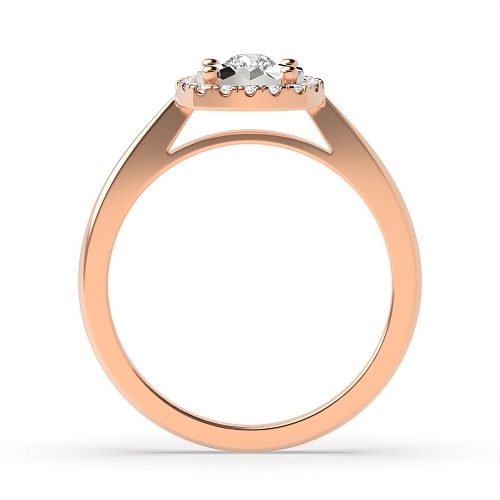 Round Rose Gold Halo Engagement Rings