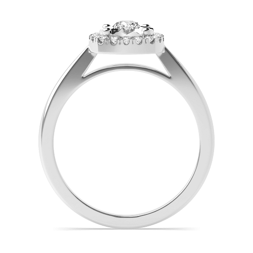 4 Prong Round illusion set Halo Engagement Ring