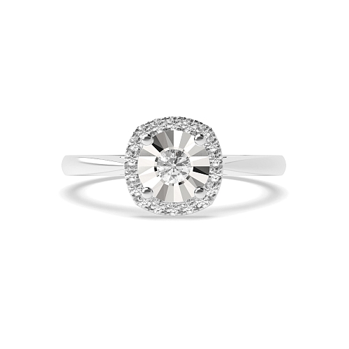 Halo Style Illusion Set Engagement Ring (6.0mm)
