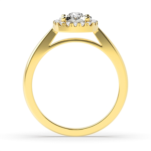 4 Prong Round Yellow Gold set Illusion Set Engagement Rings