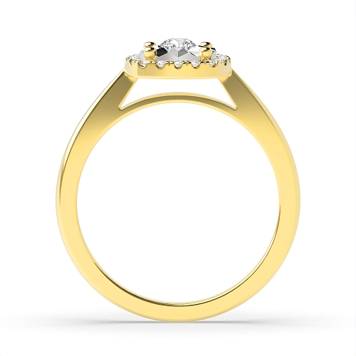 Round Yellow Gold Halo Engagement Rings