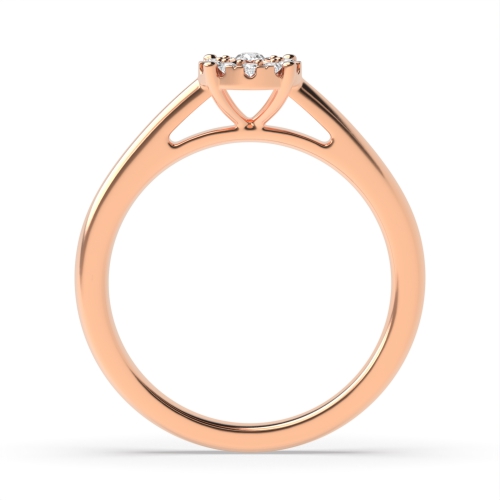 4 Prong Round Rose Gold design illusion set Halo Engagement Rings