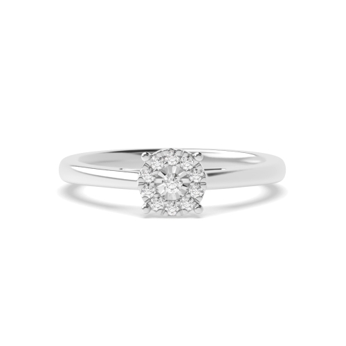 4 Prong Round Spark Moissanite Halo Diamond Ring