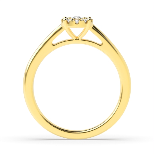 4 Prong Round Yellow Gold Halo design illusion set Illusion Set Engagement Rings