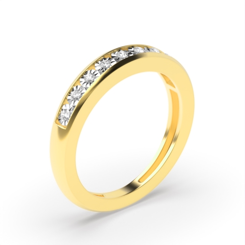 Channel Style Half Eternity Ring Illusion Set Diamond Ring (3.0mm)
