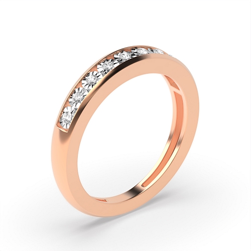 4 Prong Round Rose Gold setting Illusion Set Engagement Rings