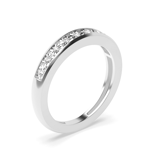 4 Prong Round Illusion set Half Eternity Engagement Ring