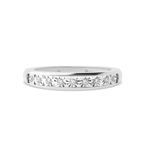 4 Prong Round White Gold Half Eternity Diamond Ring