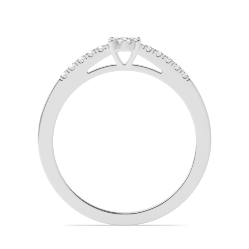 4 Prong Round Side Illusion Halo Engagement Ring
