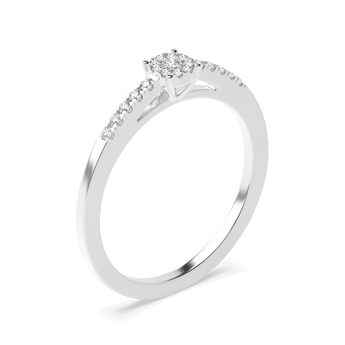 4 Prong Round Accented cluster Halo Engagement Rings