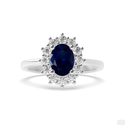 4 Prong Oval Mid century Naturally Mined Diamond Gemstone Engagement Rings