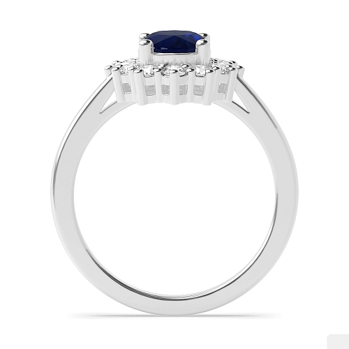 4 Prong Oval Mid century Naturally Mined Diamond Gemstone Engagement Rings