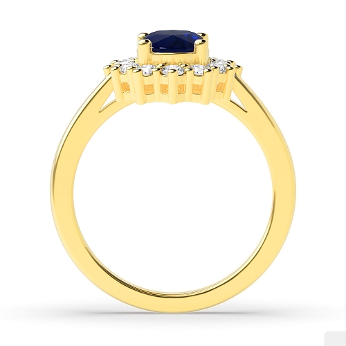 4 Prong Oval Yellow Gold Mid century Naturally Mined Diamond Gemstone Engagement Rings