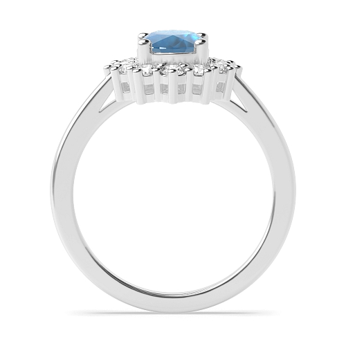 4 Prong Oval Dawn veil Naturally Mined Diamond Gemstone Engagement Rings