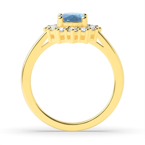 4 Prong Oval Yellow Gold Dawn veil Naturally Mined Diamond Engagement Rings
