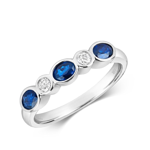Bezel Setting Round Blue Sapphire Gemstone Diamond Jewellery Gifts Idea