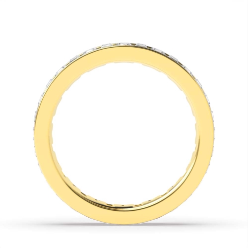 Channel Setting Round/Baguette Yellow Gold Full Eternity Diamond Ring