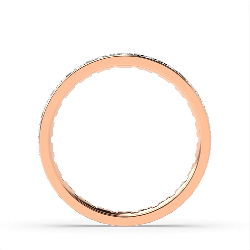 Channel Setting Round/Baguette Rose Gold Infinity Full Eternity Diamond Rings
