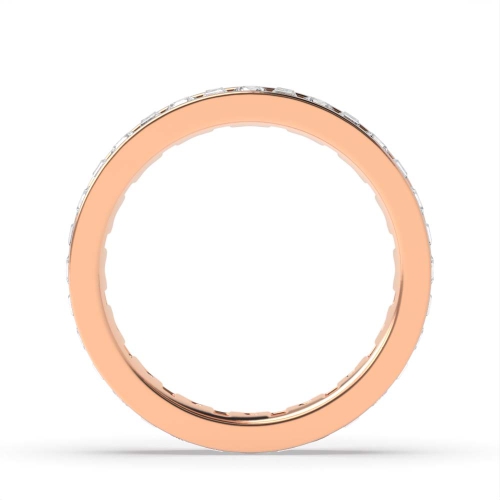 Channel Setting Round/Baguette Rose Gold Infinity Full Eternity Wedding Band