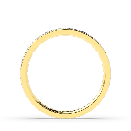 Channel Setting Round/Baguette Yellow Gold Infinity Band Diamond Rings