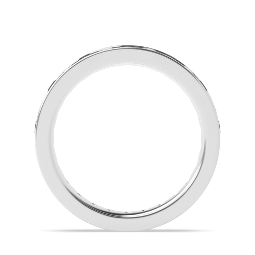Channel Setting Round White Gold Naturally Mined Full Eternity Diamond Ring
