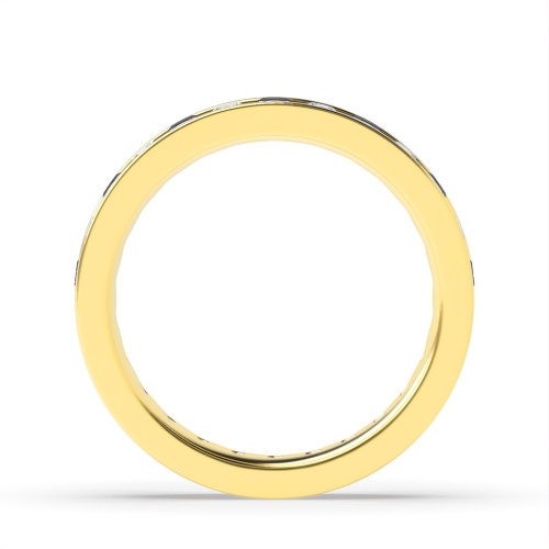 Channel Setting Round Yellow Gold Naturally Mined Full Eternity Diamond Ring
