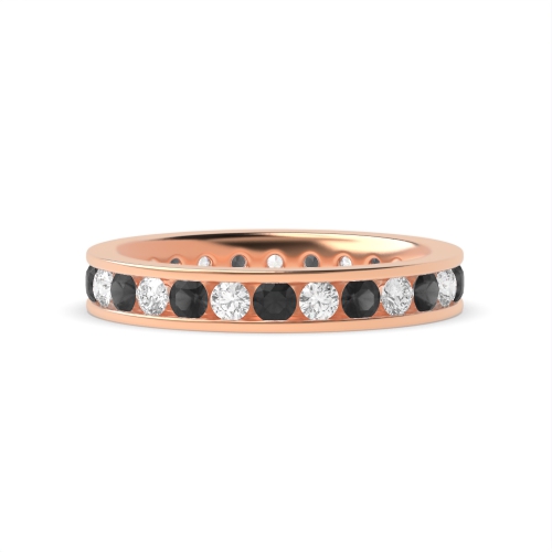 Channel Setting Round Rose Gold and white Full Eternity Wedding Band