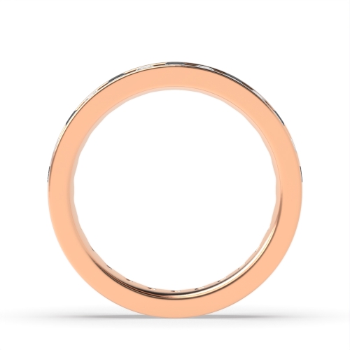 Channel Setting Round Rose Gold and white Full Eternity Wedding Band