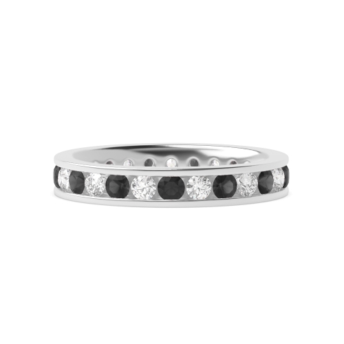 Channel Setting Round and white Full Eternity Wedding Band