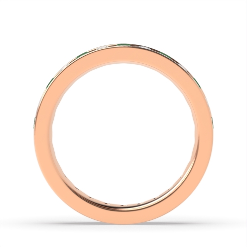 Channel Setting Round Rose Gold Naturally Mined Diamond Full Eternity Wedding Band