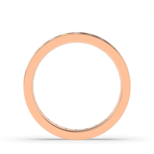 Channel Setting Round Rose Gold With alternate colored lab Eternity Diamond Rings