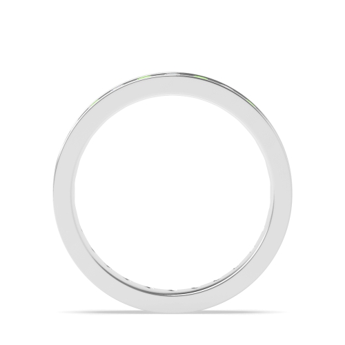 Channel Setting Round With alternate colored lab Green Lab Grown Diamond Rings