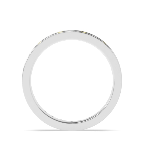 Channel Setting Round White Gold With alternate colored lab Full Eternity Diamond Rings