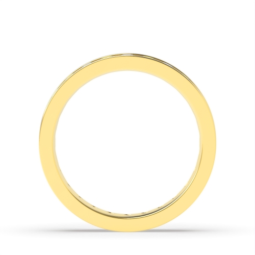 Channel Setting Round Yellow Gold With alternate colored lab Eternity Diamond Rings