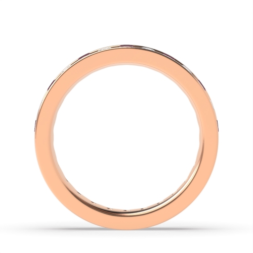 Channel Setting Round Rose Gold And diamond Lab Grown Full Eternity Diamond Rings