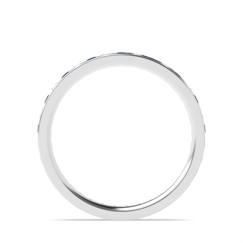 Channel Setting Round Blue Sapphire Full Eternity Wedding Band