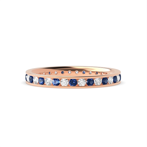 Channel Setting Round Rose Gold And diamond Lab Grown Diamond Rings
