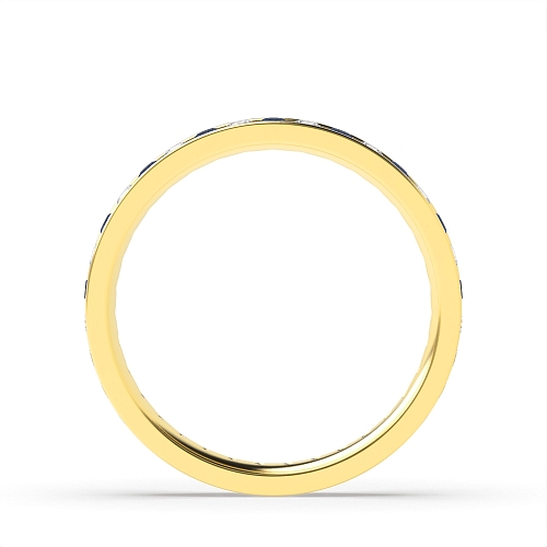 Channel Setting Round Yellow Gold And diamond Lab Grown Diamond Rings