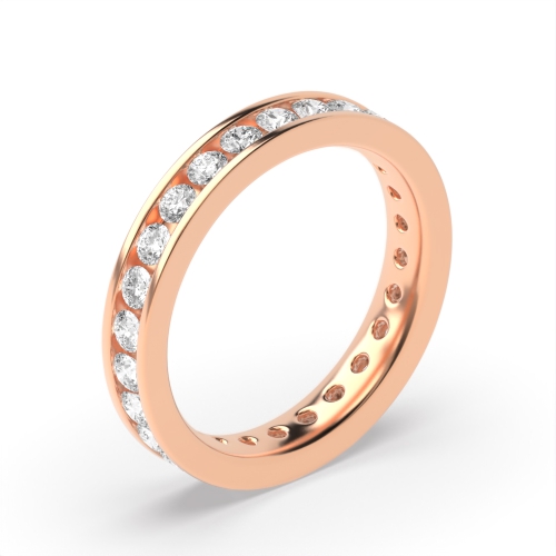 Channel Setting Round Rose Gold Full Eternity Wedding Band