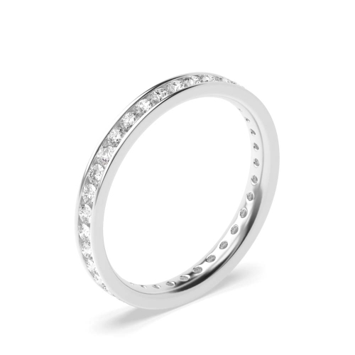 Channel Setting Round Full Eternity Moissanite Ring (Available in 2.0mm to 4.5mm)